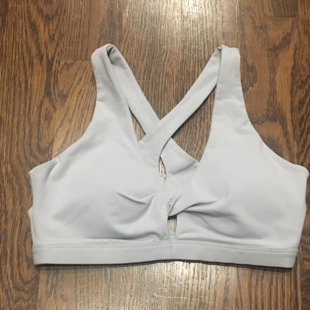 Grey Crisscross Sports Bra